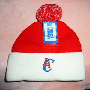 Los Angeles Clippers beanie w/ pom (Red & White) knitted cap LA LAC New w/ Tags